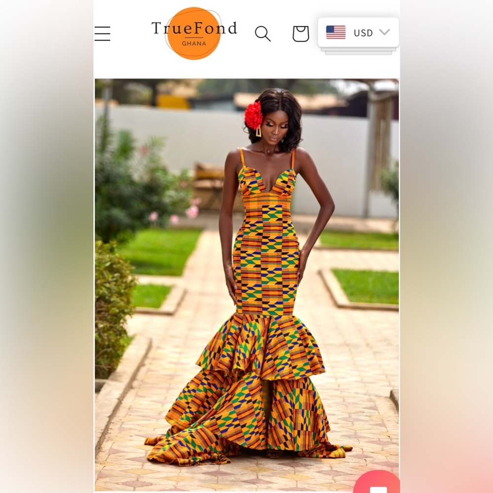 Golden Ajua royal kente gown. BRAND NEW.
